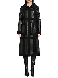 Ozzie Faux Leather & Sherpa Coat