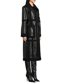 Ozzie Faux Leather & Sherpa Coat