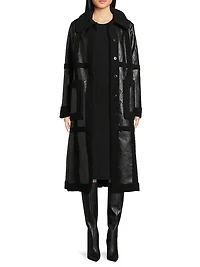 Ozzie Faux Leather & Sherpa Coat