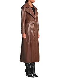Reed Faux Leather Belted Coat