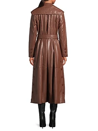 Reed Faux Leather Belted Coat
