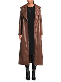 Reed Faux Leather Belted Coat