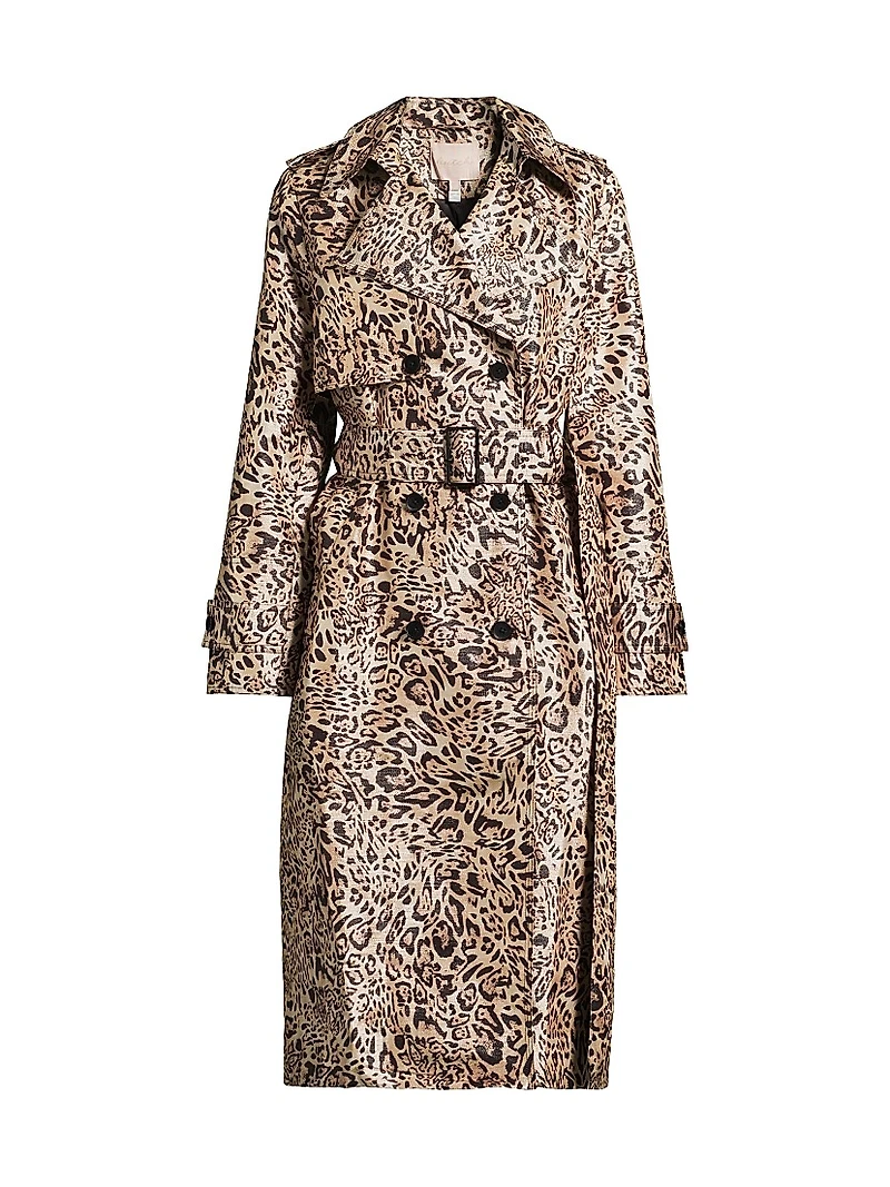 Vance Metallic Leopard Trench Coat