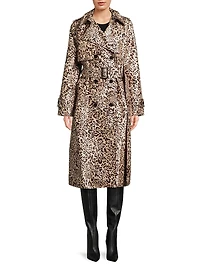 Vance Metallic Leopard Trench Coat