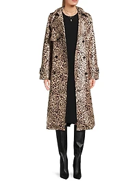 Vance Metallic Leopard Trench Coat