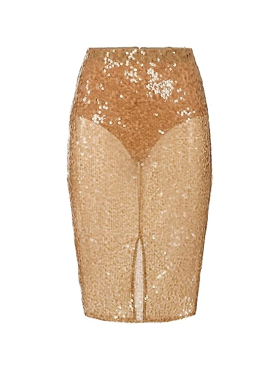 Sheer Sequined Skirt