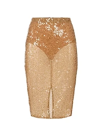 Sheer Sequined Skirt