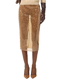 Sheer Sequined Skirt
