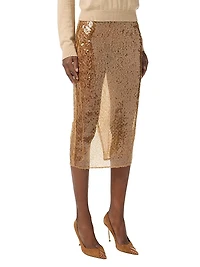 Sheer Sequined Skirt