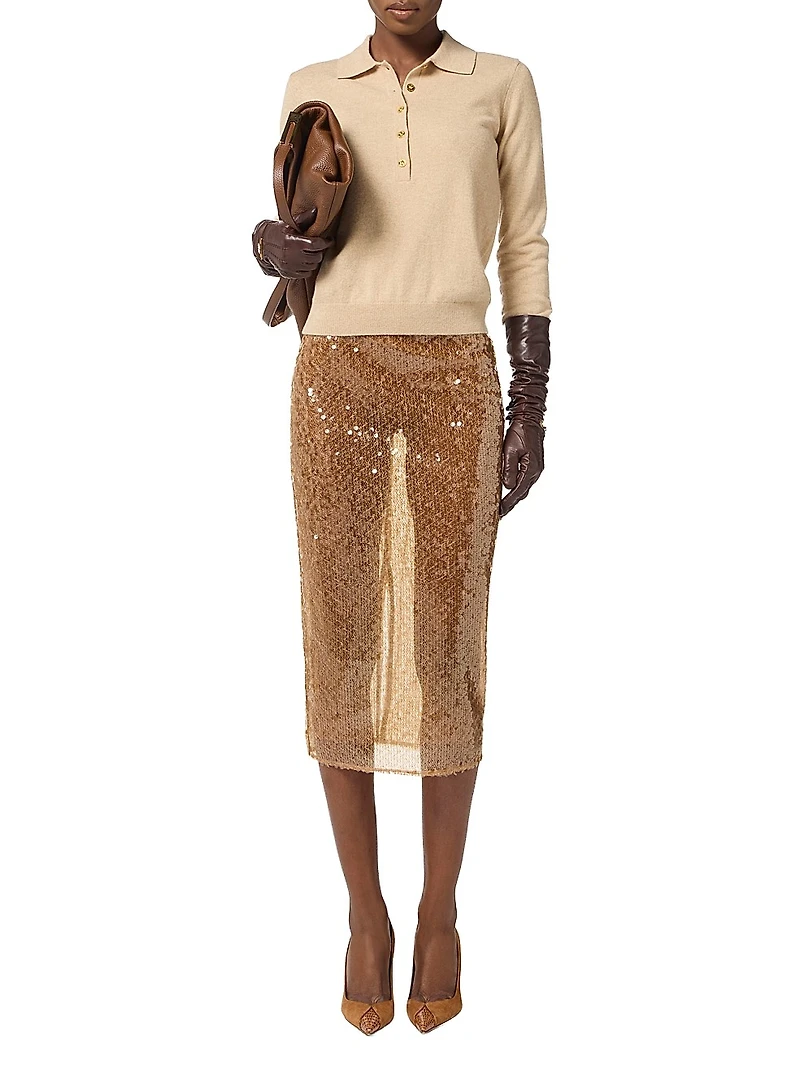 Sheer Sequined Skirt