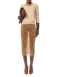 Sheer Sequined Skirt