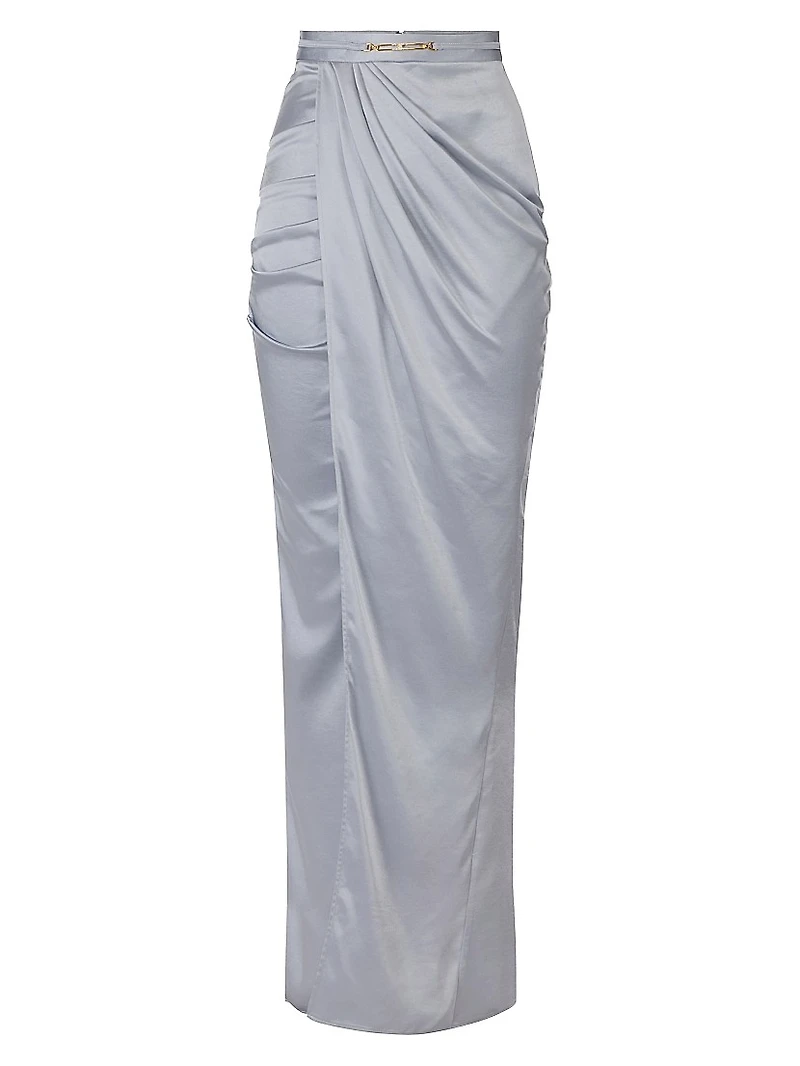 Satin Wrap Maxi Skirt