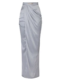 Satin Wrap Maxi Skirt