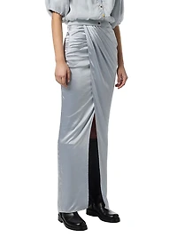 Satin Wrap Maxi Skirt
