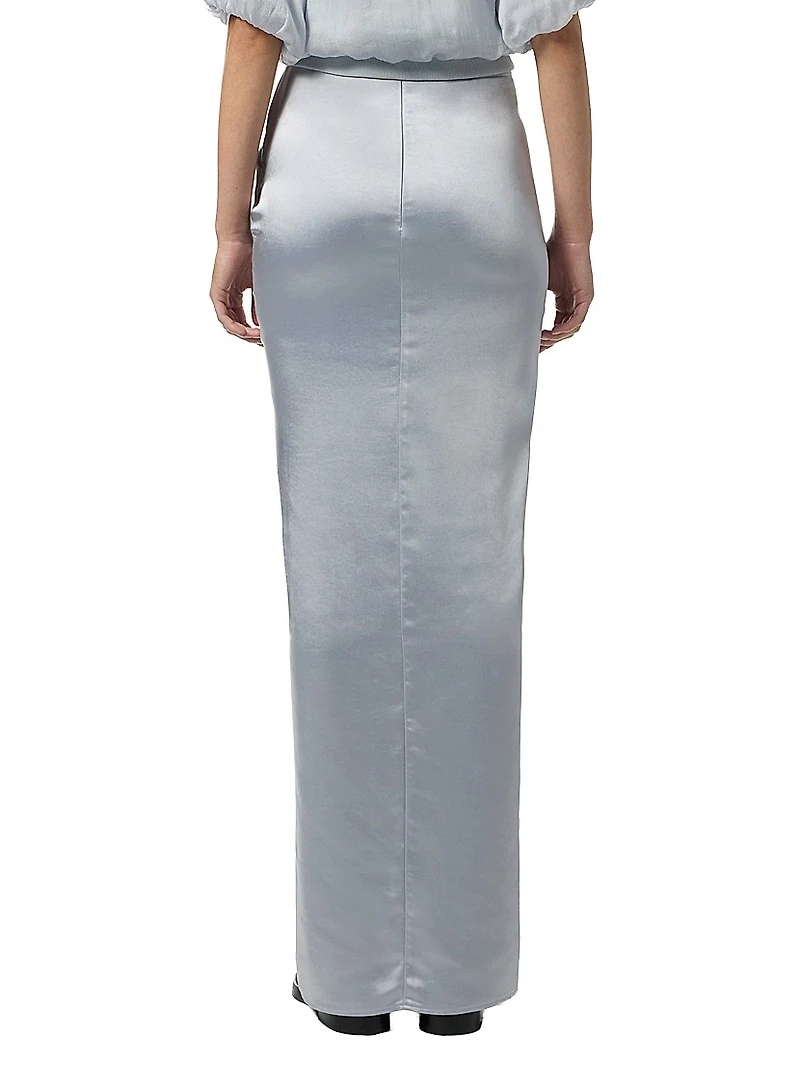 Satin Wrap Maxi Skirt
