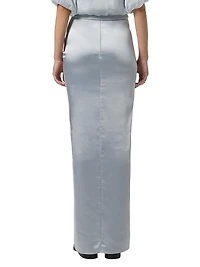 Satin Wrap Maxi Skirt
