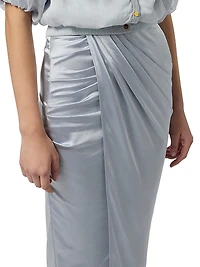 Satin Wrap Maxi Skirt