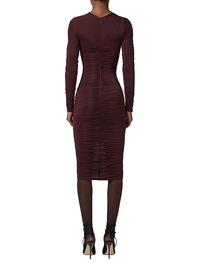 Draped Organza Sheath Dress