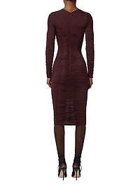 Draped Organza Sheath Dress