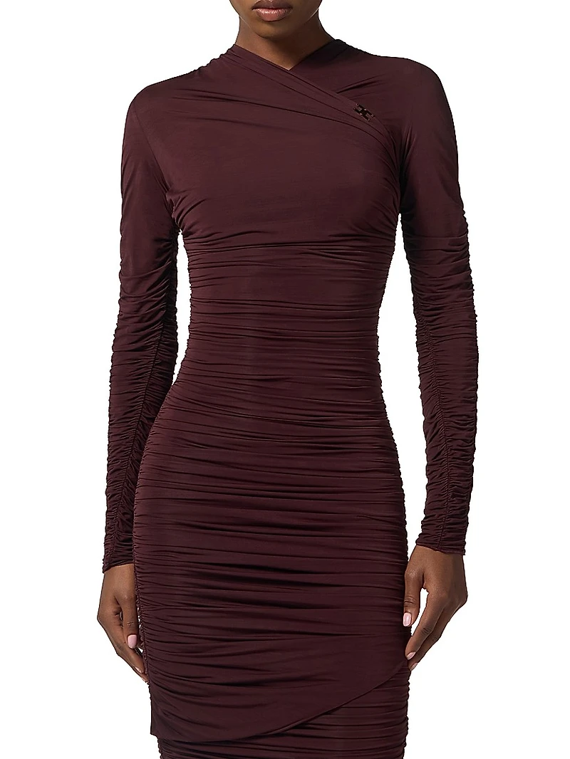 Draped Organza Sheath Dress