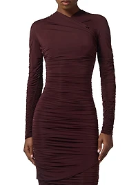 Draped Organza Sheath Dress