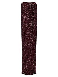 Sequined Strapless Column Gown