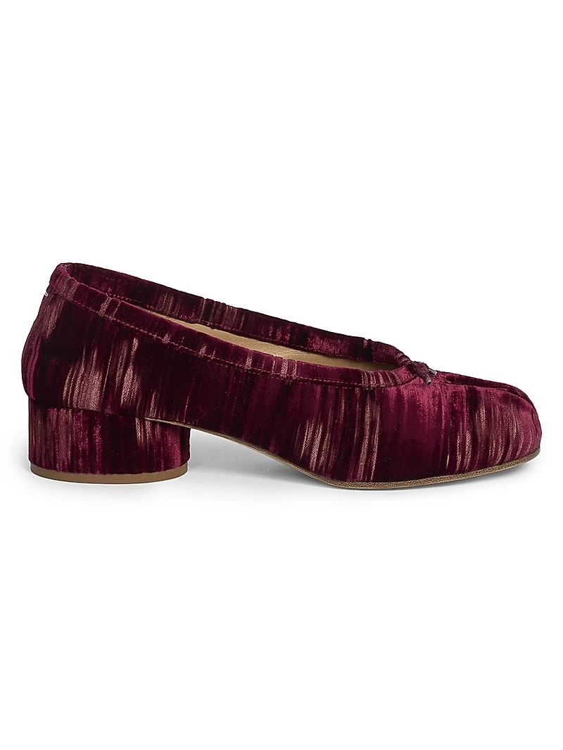 Tabi Ballerina 35MM Textured Velvet Pumps