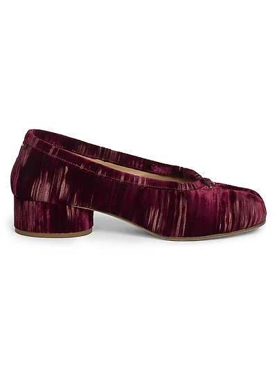 Tabi Ballerina 35MM Textured Velvet Pumps