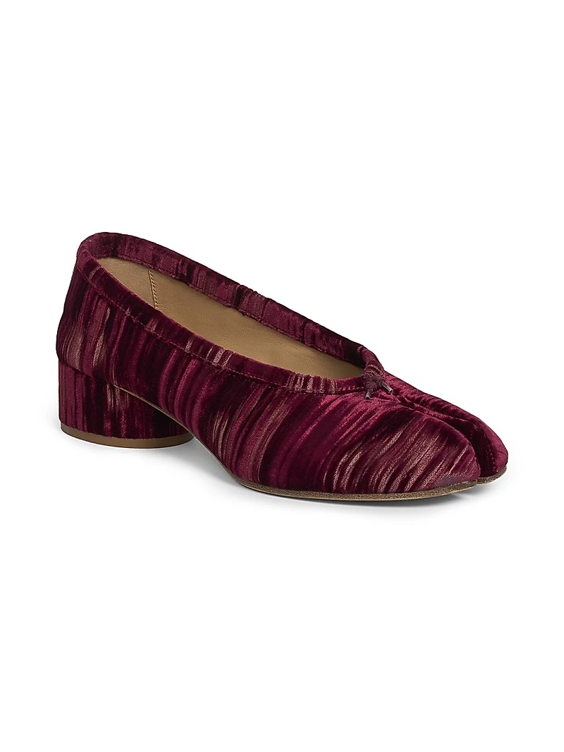 Tabi Ballerina 35MM Textured Velvet Pumps