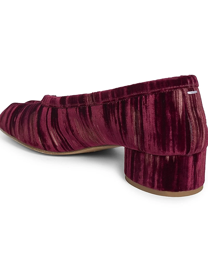 Tabi Ballerina 35MM Textured Velvet Pumps