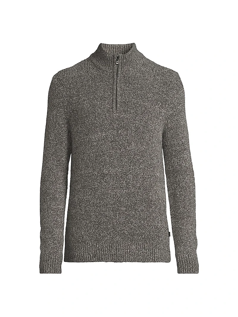 Rib-Knit Quarter-Zip Sweater
