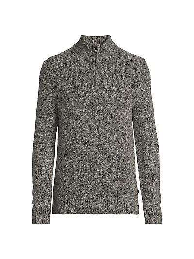 Rib-Knit Quarter-Zip Sweater