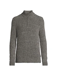Rib-Knit Quarter-Zip Sweater