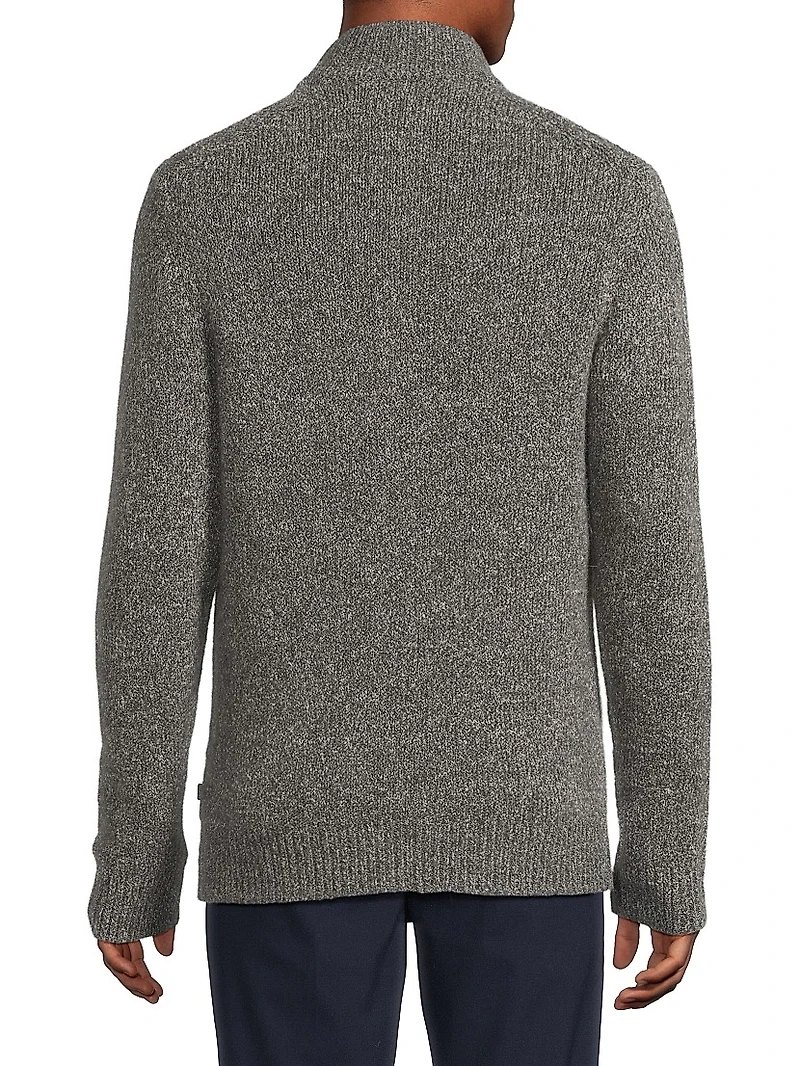 Rib-Knit Quarter-Zip Sweater
