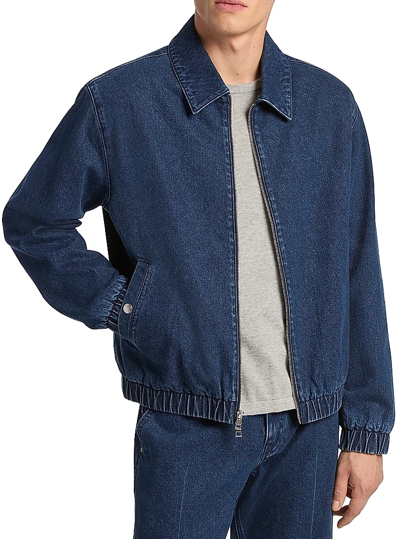 Denim Zip-Up Shirt Jacket