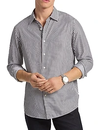 Striped Classic-Fit Button-Front Shirt