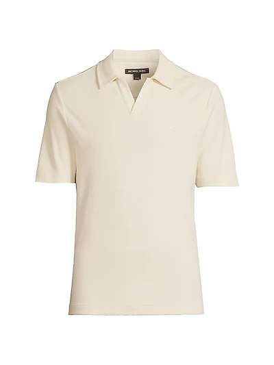 Stretch-Cotton Johnny-Collar Polo Shirt