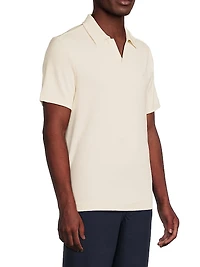 Stretch-Cotton Johnny-Collar Polo Shirt