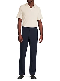 Stretch-Cotton Johnny-Collar Polo Shirt