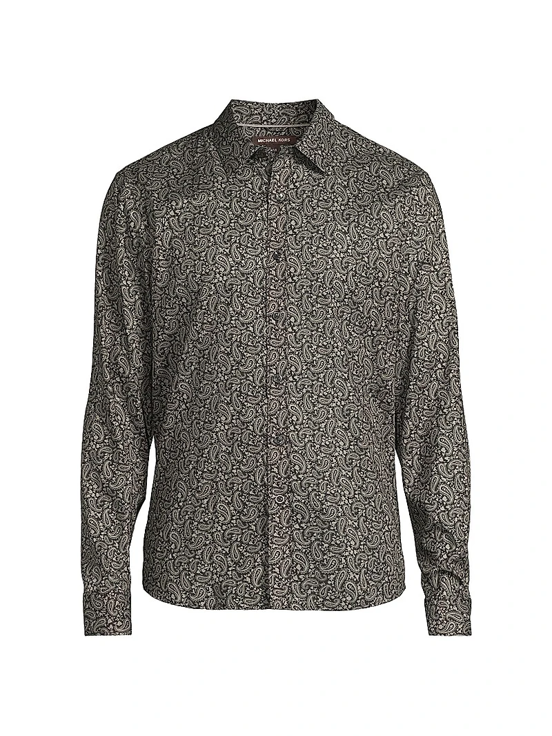 Paisley Cotton-Voile Button-Front Shirt