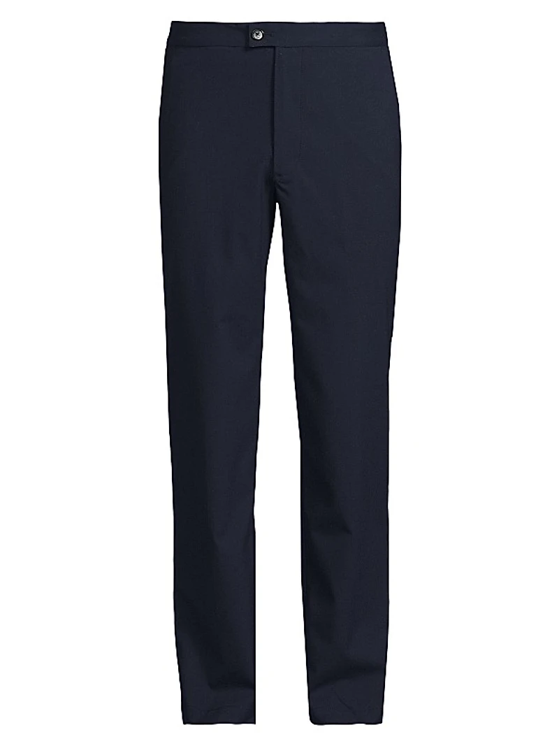 Stretch Mid-Rise Straight-Leg Pants