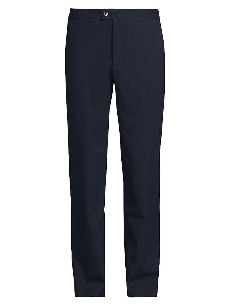 Stretch Mid-Rise Straight-Leg Pants
