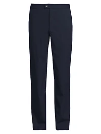 Stretch Mid-Rise Straight-Leg Pants