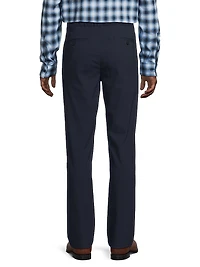 Stretch Mid-Rise Straight-Leg Pants