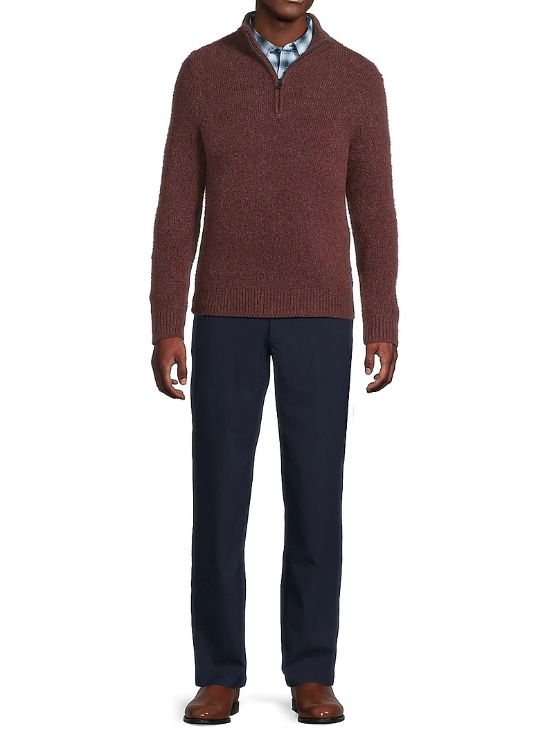 Stretch Mid-Rise Straight-Leg Pants