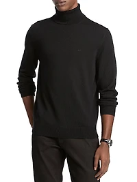 Logo-Embroidered Merino Wool Turtleneck Sweater