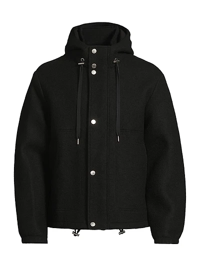 Wool Drawstring Hooded Jacket