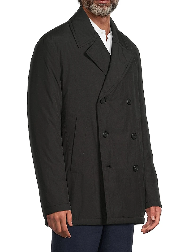 Water Resistant Double-Breasted Peacoat