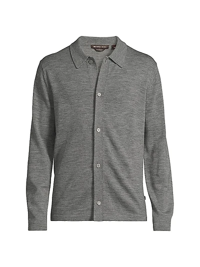 Merino Wool Button-Front Shirt