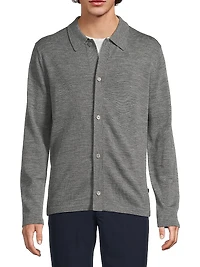 Merino Wool Button-Front Shirt